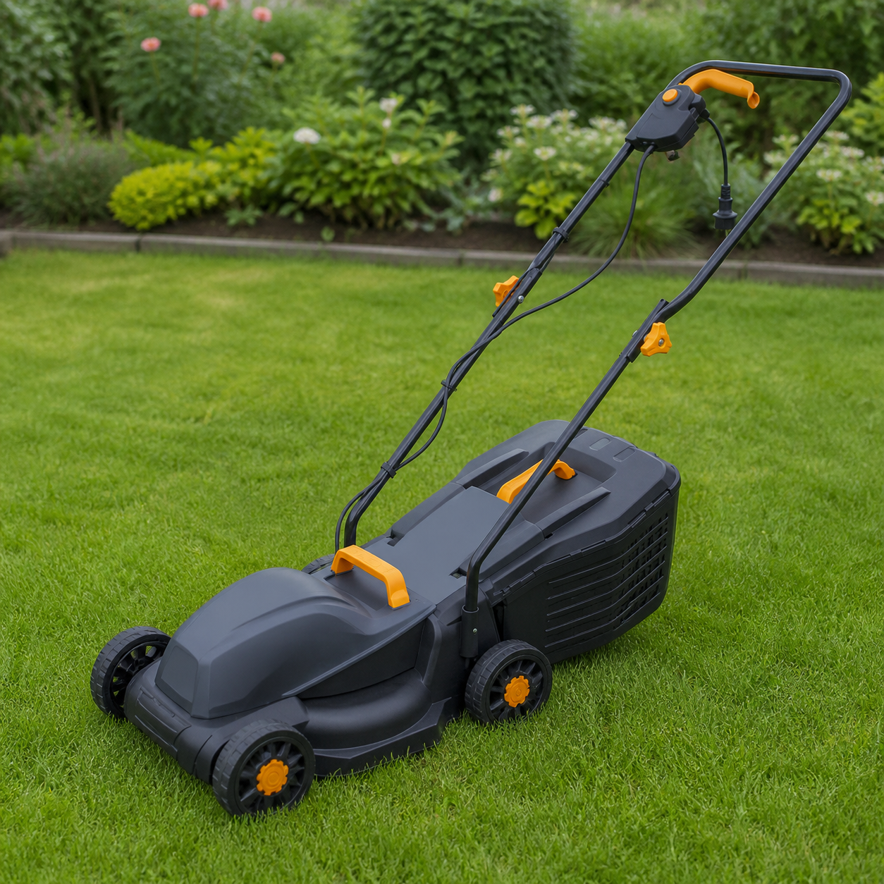 Електрическа косачка Werkbull Germany 1800W с кош 25L и регулиране на височината