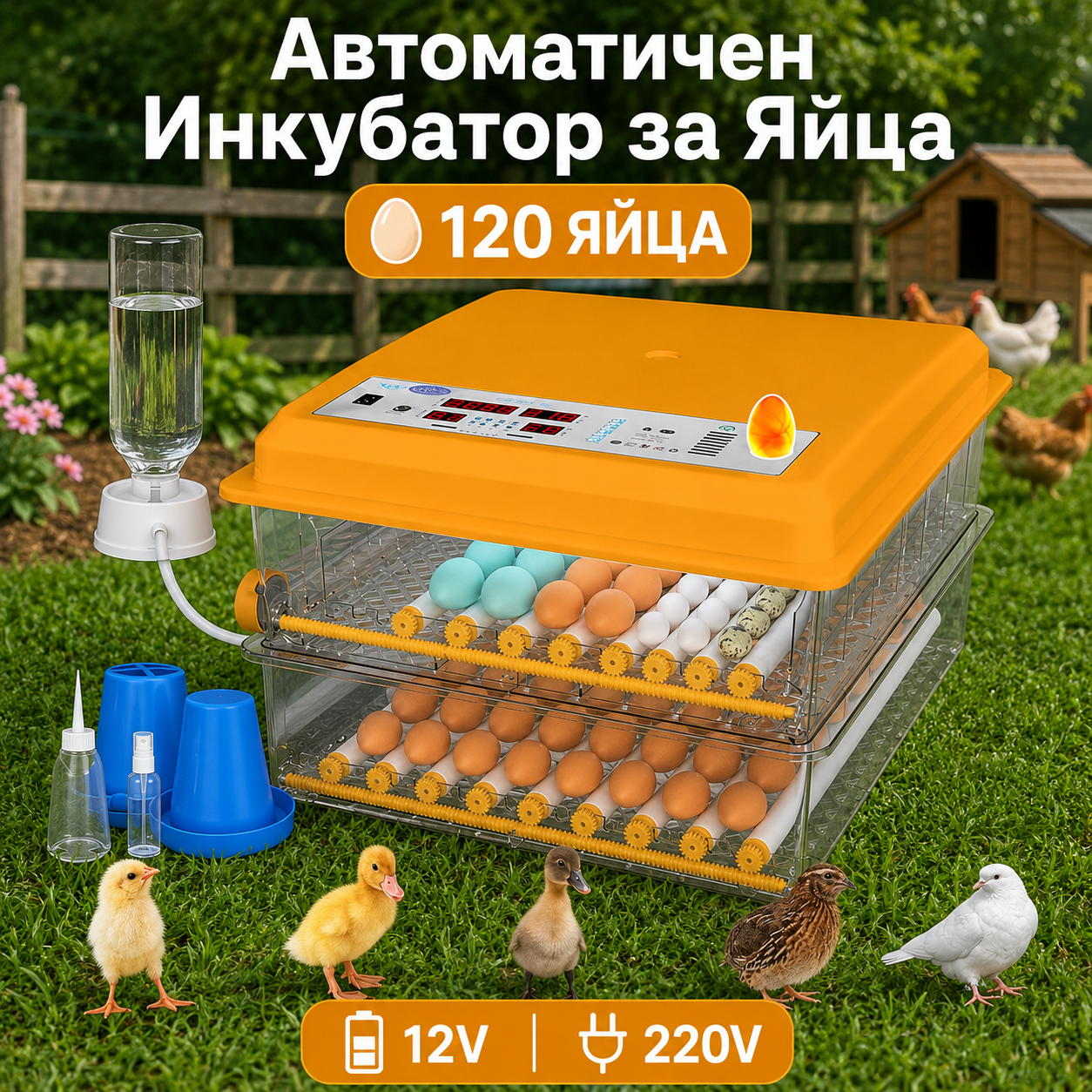 Автоматичен инкубатор за яйца с термоизолиращ стиропорен калъф