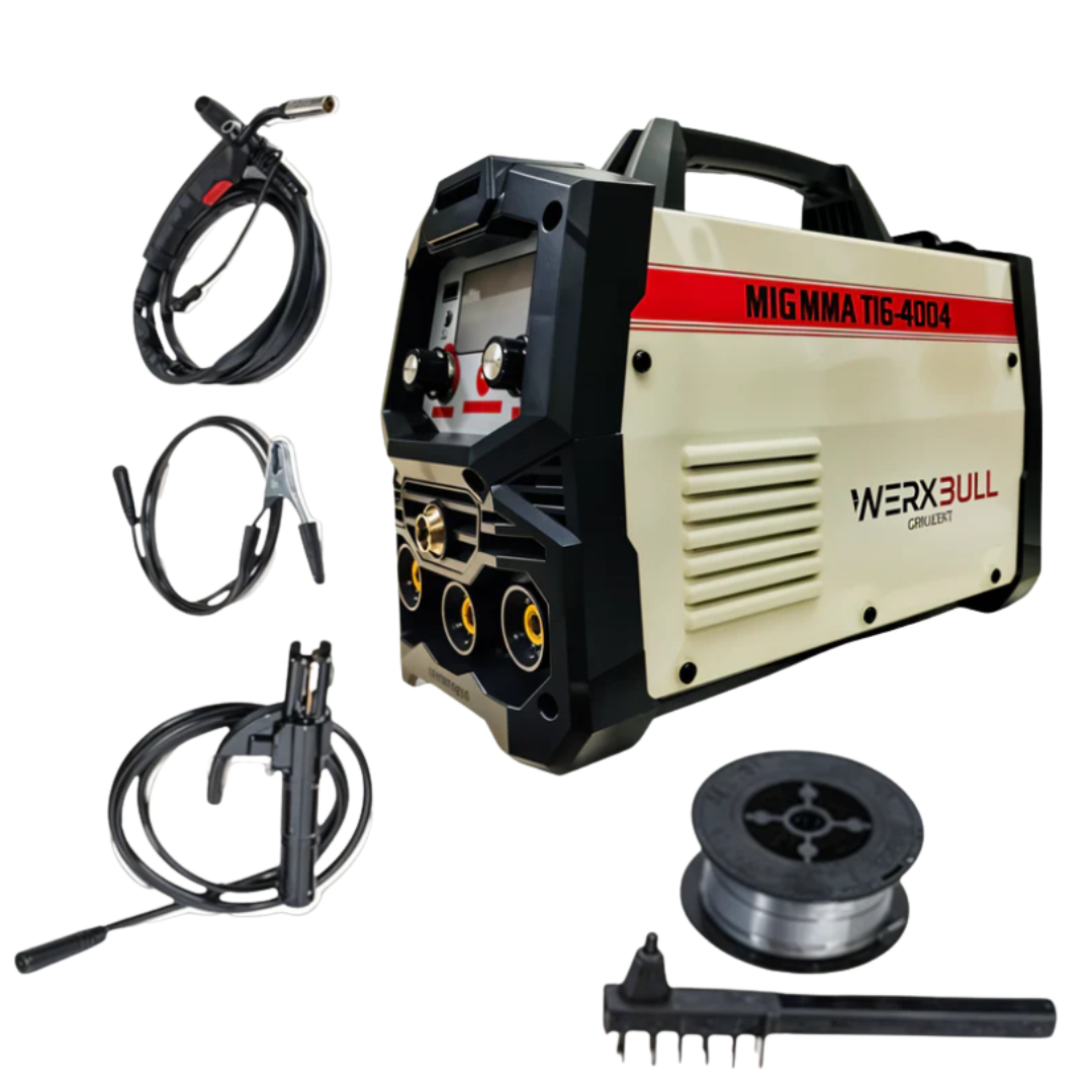 2в1 Телоподаващ Инверторен Електрожен 400А WERKBULL + Фотосоларен заваръчен шлем