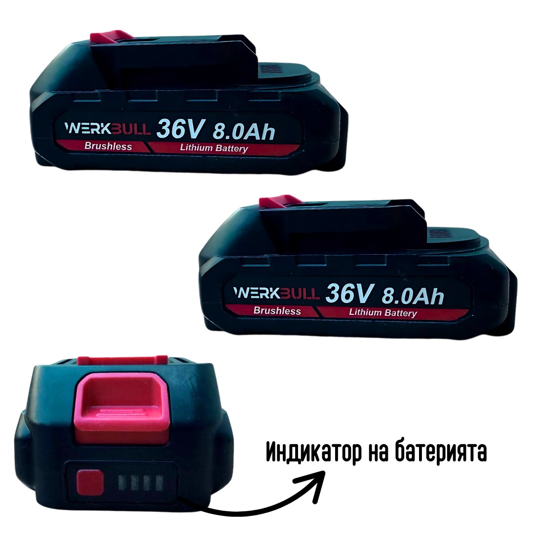 Професионална Немска Лозарска ножица WerkBull с дисплей + резервен нож и пила за точене