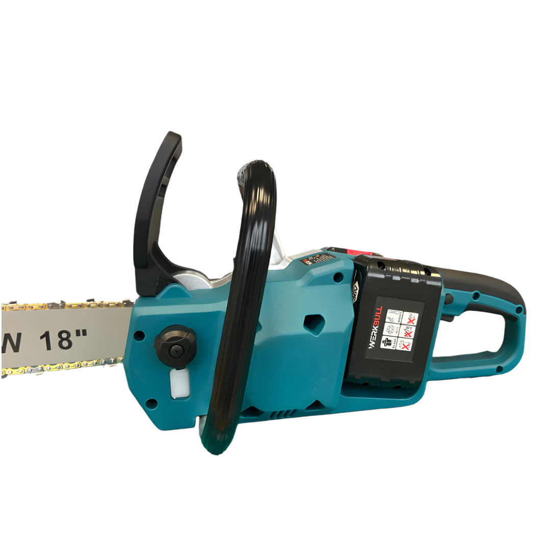 Немска акумулаторна резачка WerkBull 36V 10Ah + 2 вериги и ръкавици