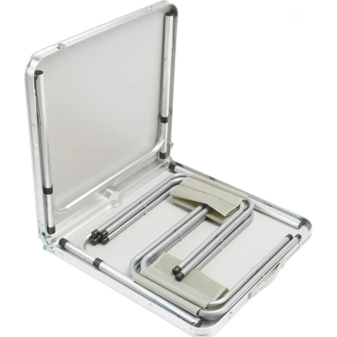 Преносима Алуминиева маса WerkBull с 4 стола,90x70x70 см