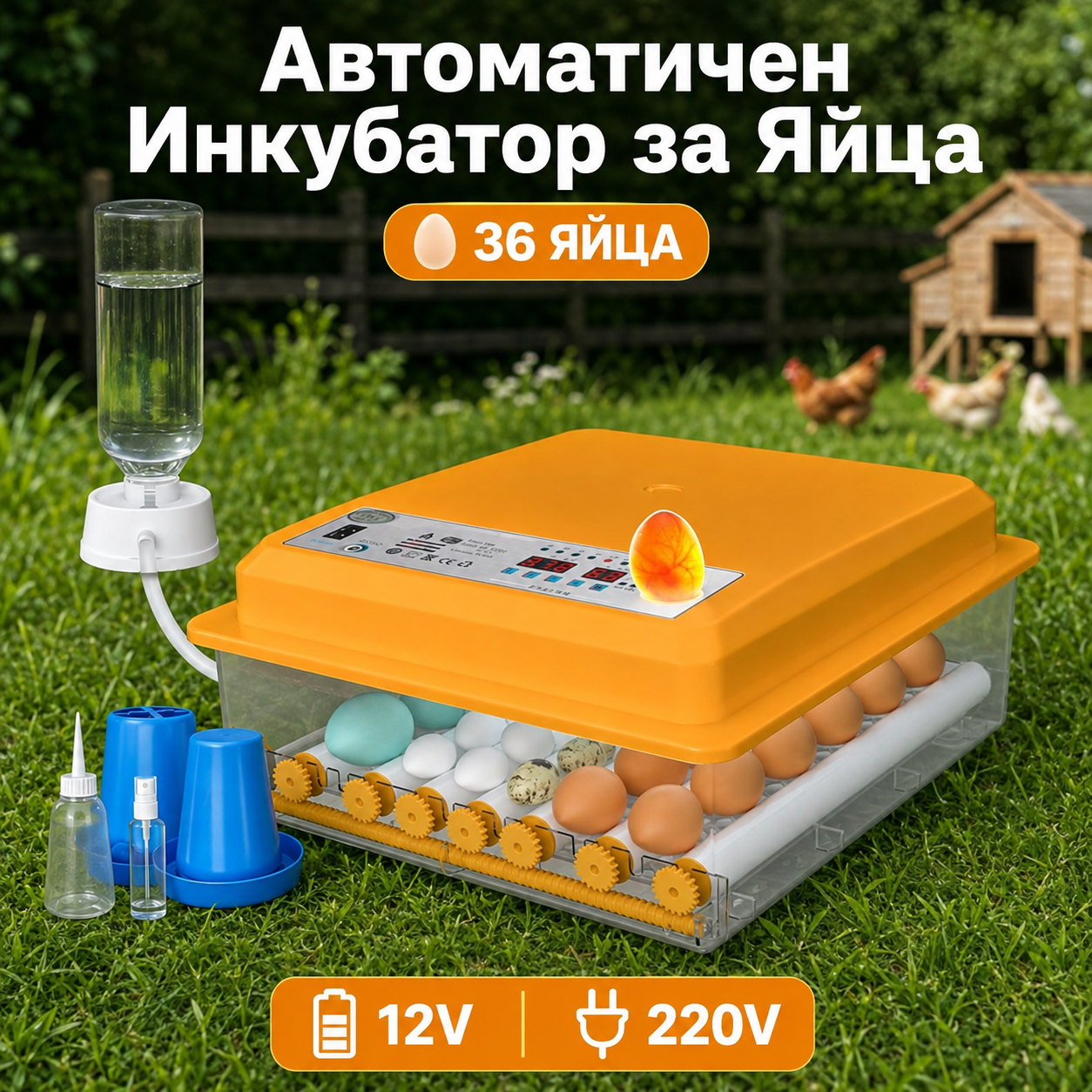 Автоматичен инкубатор за яйца с термоизолиращ стиропорен калъф