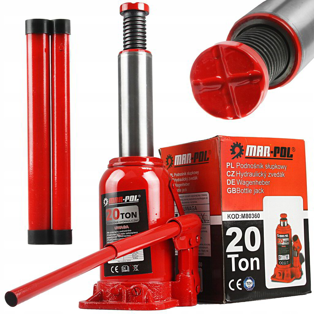 ХИДРАВЛИЧЕН КРИК ТИП БУТИЛКА 20 ТОНА MAR-POL