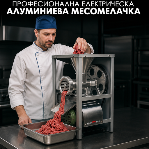 Професионална Алуминиева Месомелачка с Електромотор
