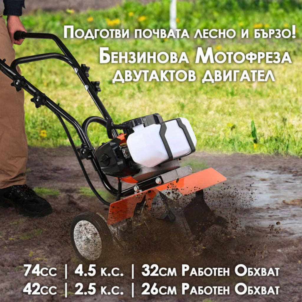 Бензинов Мулти Култиватор WERKBULL GREMANY – Двутактова Мини Мотофреза