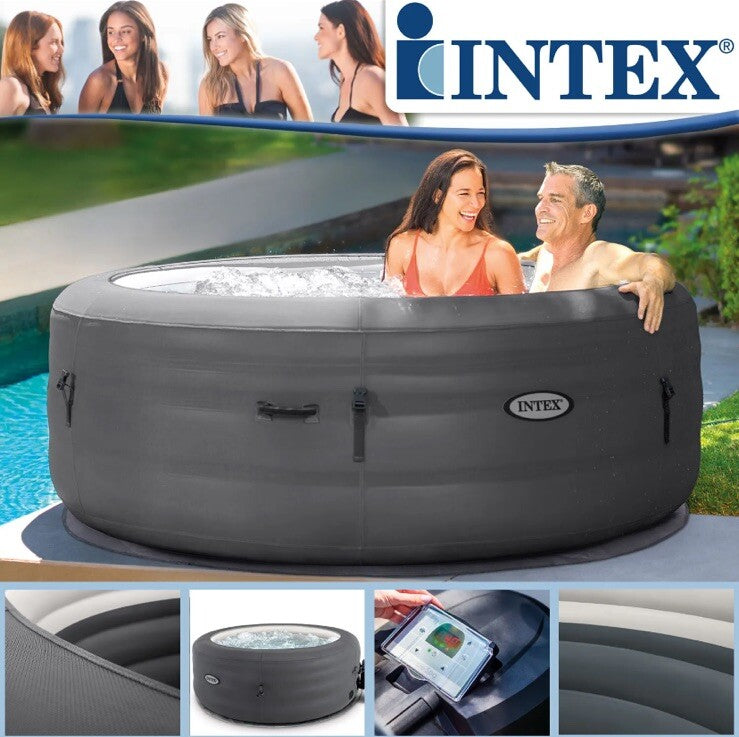 Intex SimpleSpa – Надуваемо Джакузи Ø196 см за 4 души с масажна система и отопление