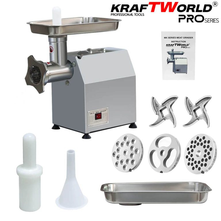 Електрическа Месомелачка KraftWorld | 1200W, 180 кг/ч, Неръждаема Стомана