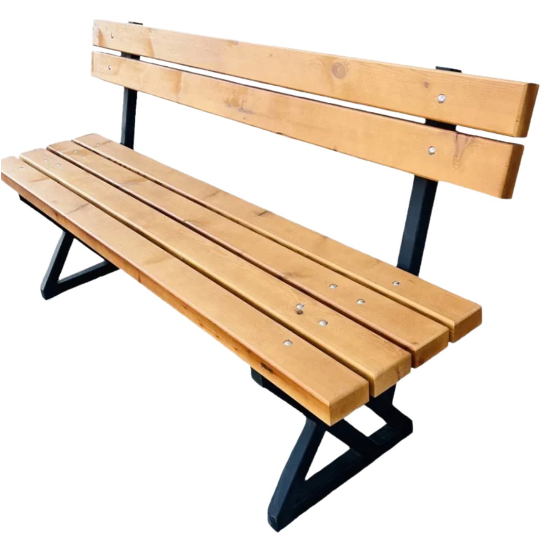 Градинска Пейка от масивно дърво и метал. Размери 150/180/200см.