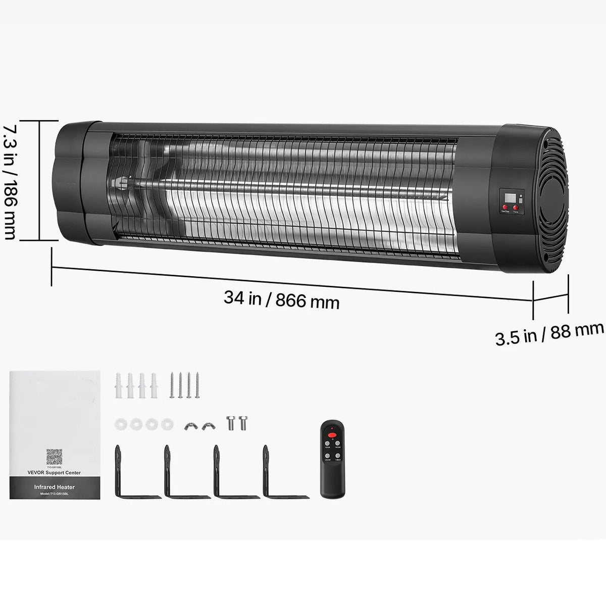 Инфрачервен отоплител 2500W – снимка 04