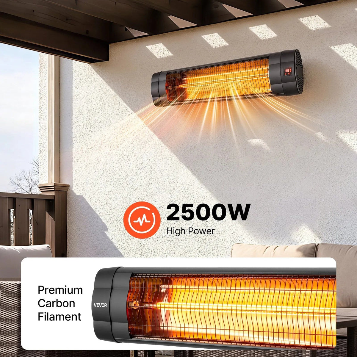 Инфрачервен отоплител 2500W – снимка 08