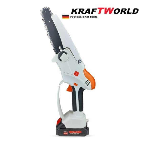 Немски Акумулаторен Трион KraftWorld 36V 8Ah + 2 Вериги - Резачка за клони